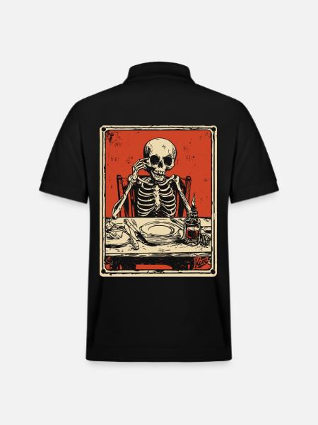 Bon Appetit Skeleton - Stanley/Stella Unisex Organic Polo Shirt PREPSTER - black