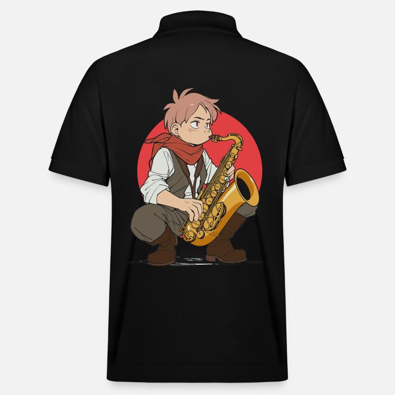 Un garçon joue du saxophone - Polo PREPSTER bio Stanley/Stella Unisexe - noir