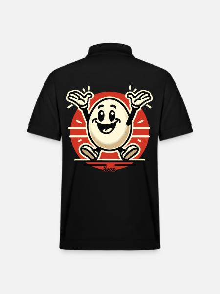 Cheerful retro cartoon egg - Stanley/Stella Unisex Organic Polo Shirt PREPSTER - black
