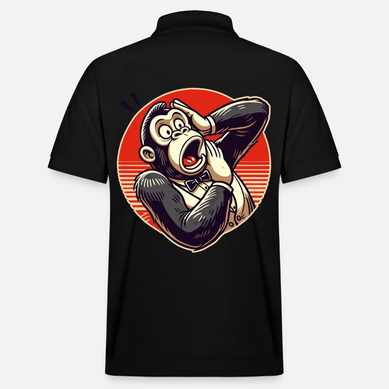 Surpris Retro Gentleman Gorilla - Polo PREPSTER bio Stanley/Stella Unisexe - noir