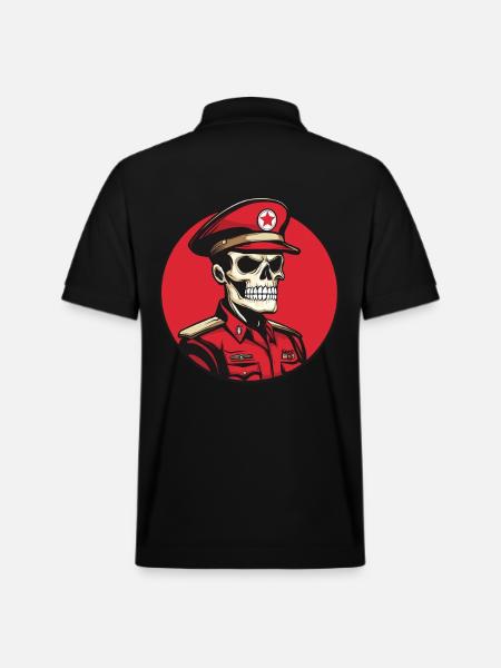 Skeleton Commander – Dark Military Aesthetic - Stanley/Stella Unisex Organic Polo Shirt PREPSTER - black