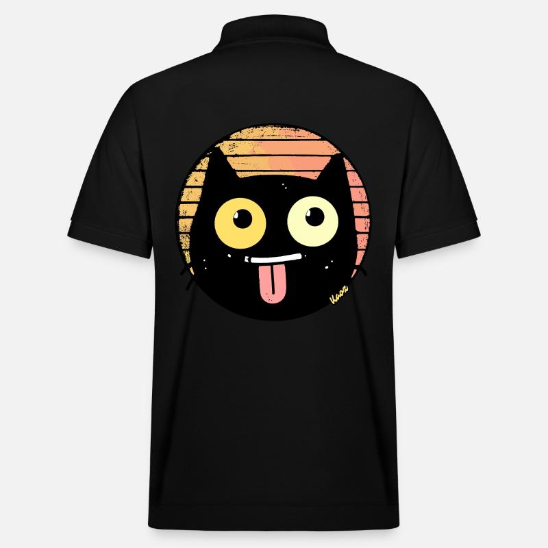 Freche Retro Katze - Stanley/Stella Unisex Bio-Poloshirt PREPSTER - Schwarz