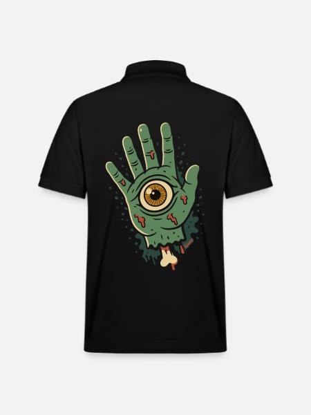 Zombiehand mit Auge - Stanley/Stella Unisex Bio-Poloshirt PREPSTER - Schwarz