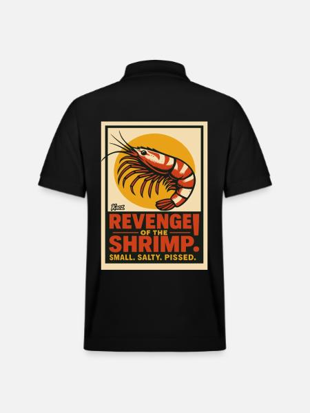 Revenge of the Shrimp – Small, Salty, Angry - Stanley/Stella Unisex Organic Polo Shirt PREPSTER - black
