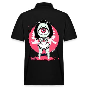 Kawaii Monster Girl with One Eye - Stanley/Stella Unisex Organic Polo Shirt PREPSTER - black - Back - Andy (188cm)
