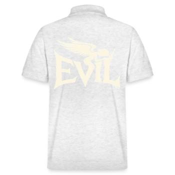 Evil lettering with dark angel - Stanley/Stella Unisex Organic Polo Shirt PREPSTER - heather white - Back - Andy (188cm)