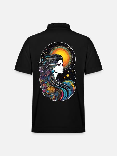 Cosmic Goddess of Creation - Stanley/Stella Unisex Organic Polo Shirt PREPSTER - black
