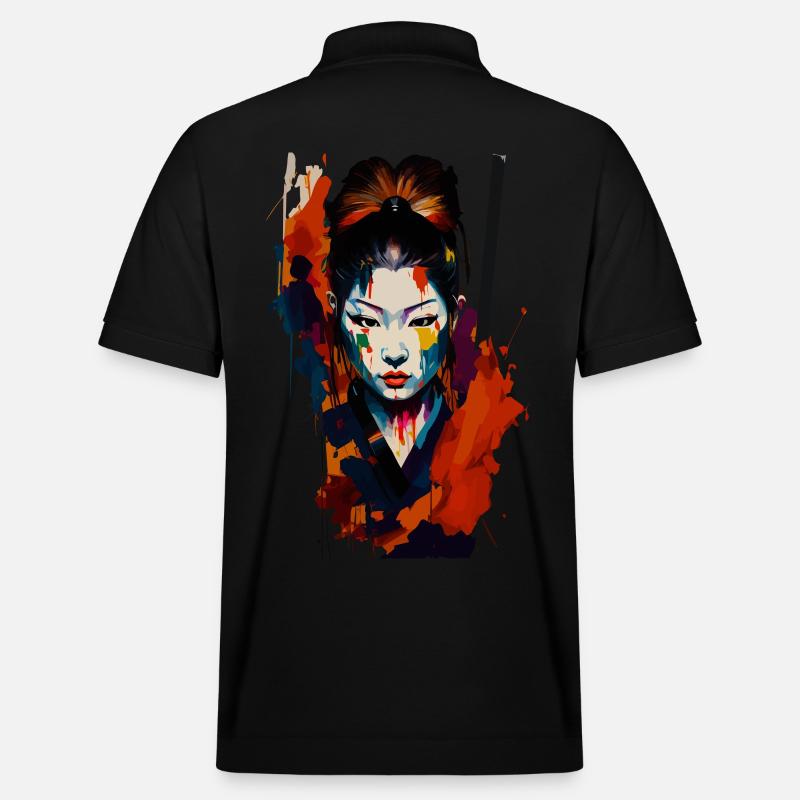 Guerrier samouraï - Splash Art - Polo PREPSTER bio Stanley/Stella Unisexe - noir