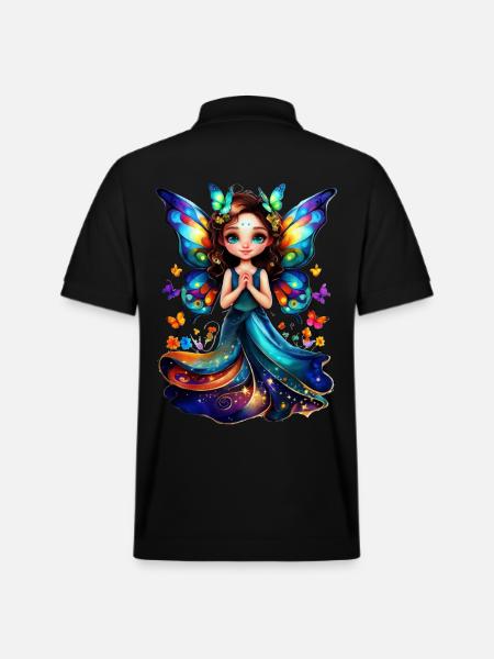 Charming butterfly fairy - Stanley/Stella Unisex Organic Polo Shirt PREPSTER - black