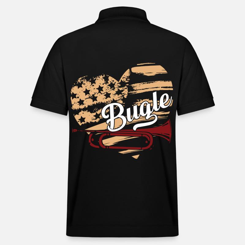 Bugle Bugle Flag - Stanley/Stella Unisex Organic Polo Shirt PREPSTER - black