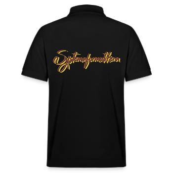 Elektroniker Abschluss-Geschenk - Stanley/Stella Unisex Bio-Poloshirt PREPSTER - Schwarz - Hinten - Andy (188cm)