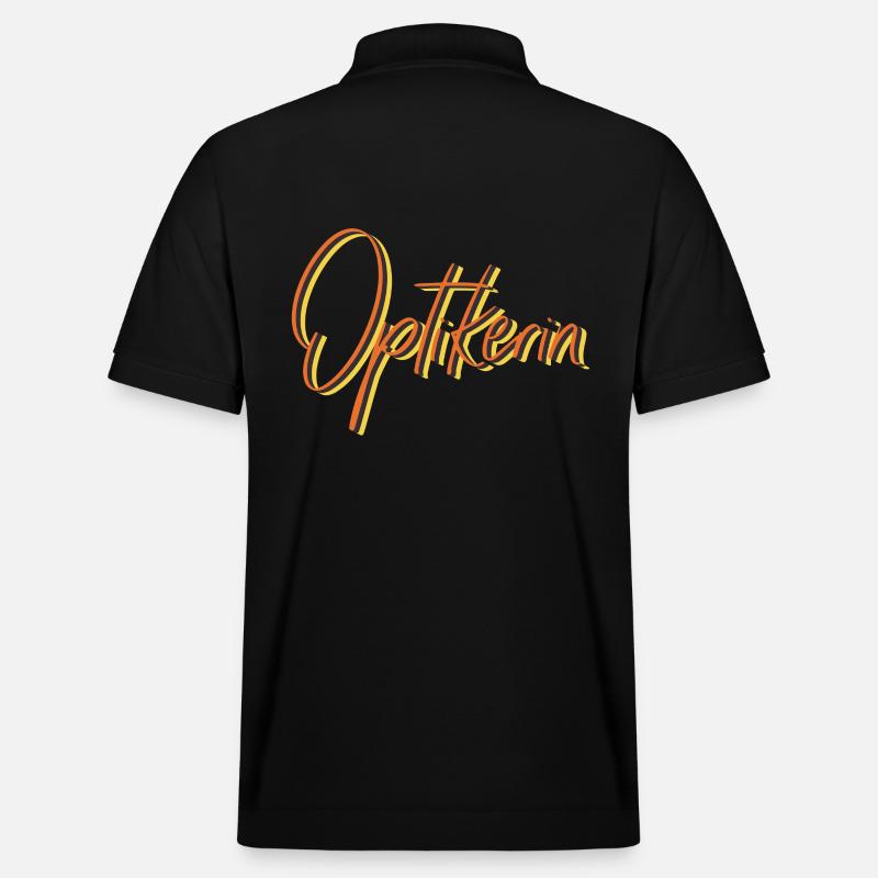 Optiker Abschluss-Geschenk Optikerin - Stanley/Stella Unisex Bio-Poloshirt PREPSTER - Schwarz