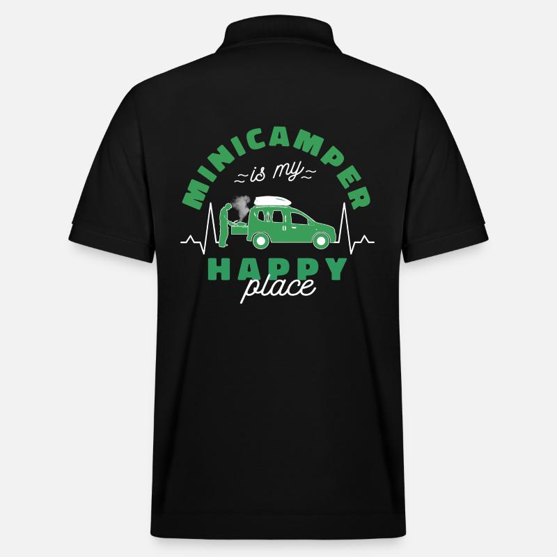 Minicamper Happy Camping-Camper Microcamper - Stanley/Stella Unisex Bio-Poloshirt PREPSTER - Schwarz