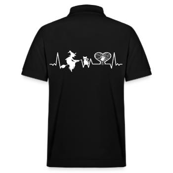 Mystisches Gothic Okkult Witch Herzschlag - Stanley/Stella Unisex Bio-Poloshirt PREPSTER - Schwarz - Hinten - Andy (188cm)