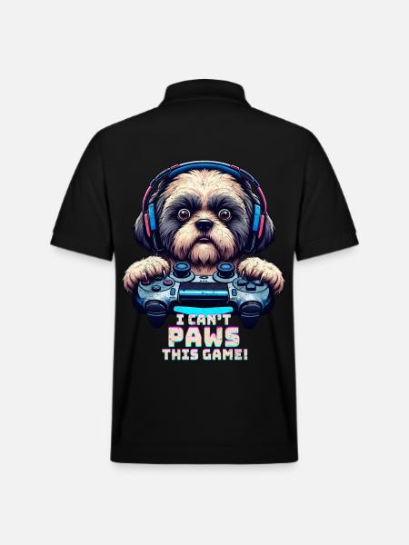 Game nerds, Shih Tzu doggy lovers - Stanley/Stella Unisex Organic Polo Shirt PREPSTER - black