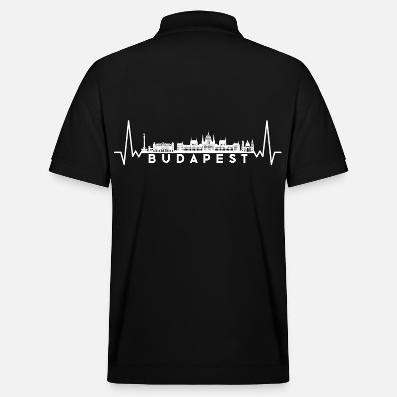 Heartbeat Skyline Hongrie Budapest - Polo PREPSTER bio Stanley/Stella Unisexe - noir