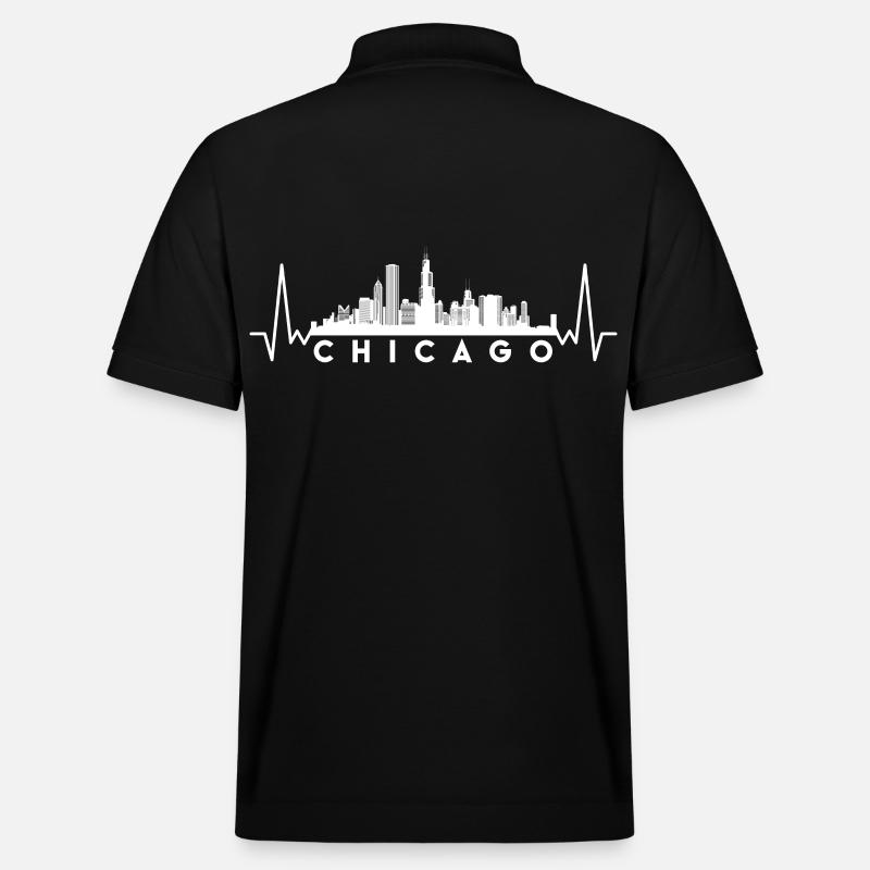 Heartbeat Skyline États-Unis Chicago - Polo PREPSTER bio Stanley/Stella Unisexe - noir