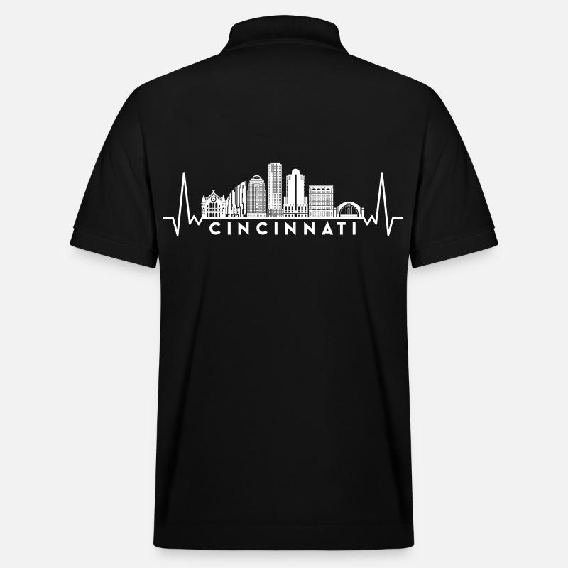 Heartbeat Skyline États-Unis Cincinnati - Polo PREPSTER bio Stanley/Stella Unisexe - noir