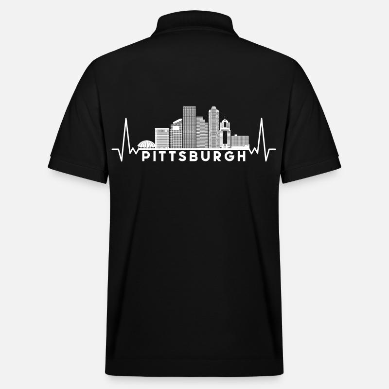 Heartbeat Skyline États-Unis Pittsburgh - Polo PREPSTER bio Stanley/Stella Unisexe - noir