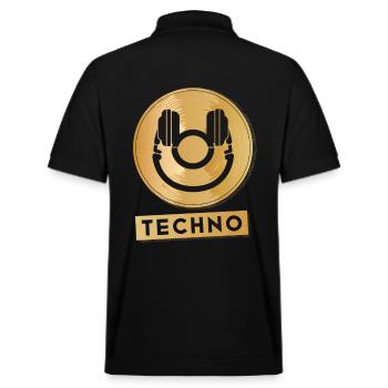 Hardcore-Rave Musik Raver 90s EDM DJ Rave - Stanley/Stella Unisex Bio-Poloshirt PREPSTER - Schwarz - Hinten - Andy (188cm)
