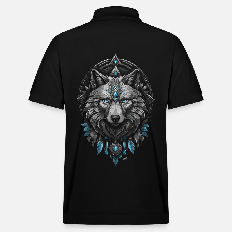 Wikinger Polarwolf - Stanley/Stella Unisex Bio-Poloshirt PREPSTER - Schwarz