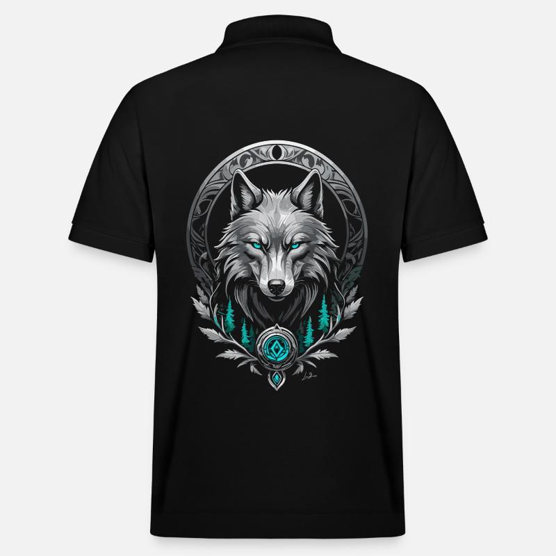 Mittelalterlicher Polarwolf - Stanley/Stella Unisex Bio-Poloshirt PREPSTER - Schwarz