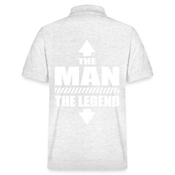 The Man The Legend Macho Casanova Sprüche - Stanley/Stella Unisex Bio-Poloshirt PREPSTER - Weiß meliert - Hinten - Andy (188cm)