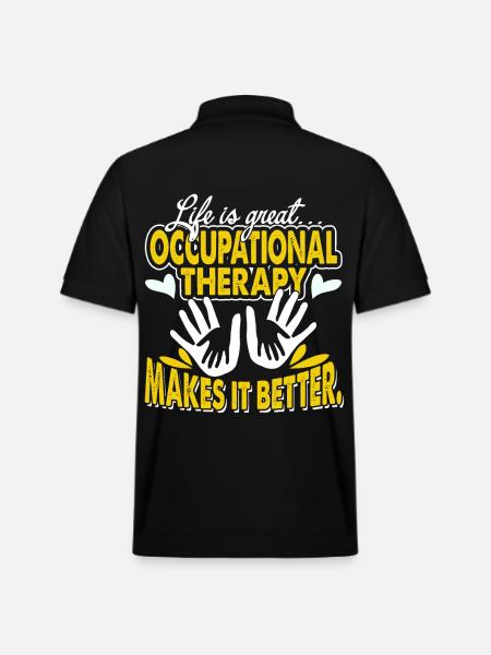 Occupational Therapy Makes Life Better - Stanley/Stella Unisex Organic Polo Shirt PREPSTER - black