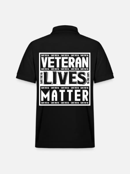Veteran Lives Matter - Stanley/Stella Unisex Organic Polo Shirt PREPSTER - black