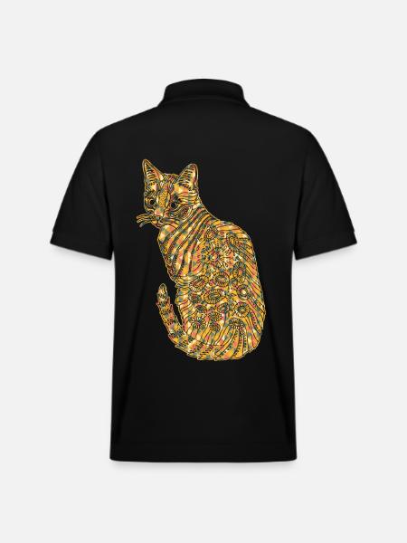 Bengal Cat Geometric - Stanley/Stella Unisex Organic Polo Shirt PREPSTER - black