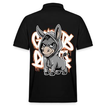 Esel Urban Animal Style Tierliebhaber - Stanley/Stella Unisex Bio-Poloshirt PREPSTER - Schwarz - Hinten - Andy (188cm)