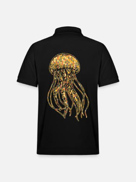 Jellyfish Geometric - Stanley/Stella Unisex Organic Polo Shirt PREPSTER - black