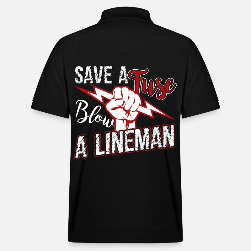Lineman Blow A Lineman - Stanley/Stella Unisex Organic Polo Shirt PREPSTER - black