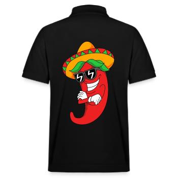 Chilli Chipotle Chili Pepper Jalapeno Hot Chili - Stanley/Stella Unisex Organic Polo Shirt PREPSTER - black - Back - Andy (188cm)