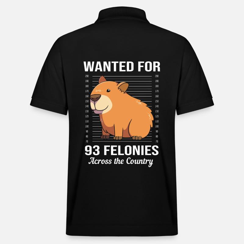 Capybara Capibara - Stanley/Stella Unisex Bio-Poloshirt PREPSTER - Schwarz