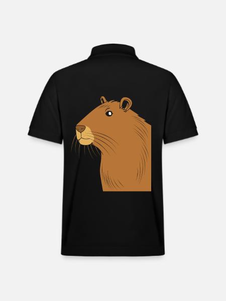 Capybara Capibara - Stanley/Stella Unisex Organic Polo Shirt PREPSTER - black