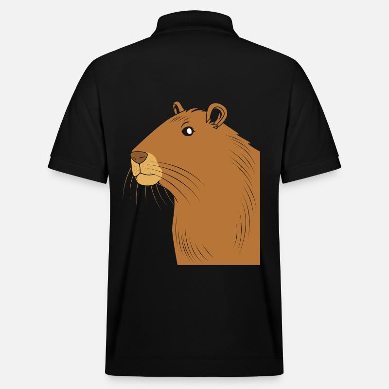 Capybara Capibara - Stanley/Stella Unisex Bio-Poloshirt PREPSTER - Schwarz