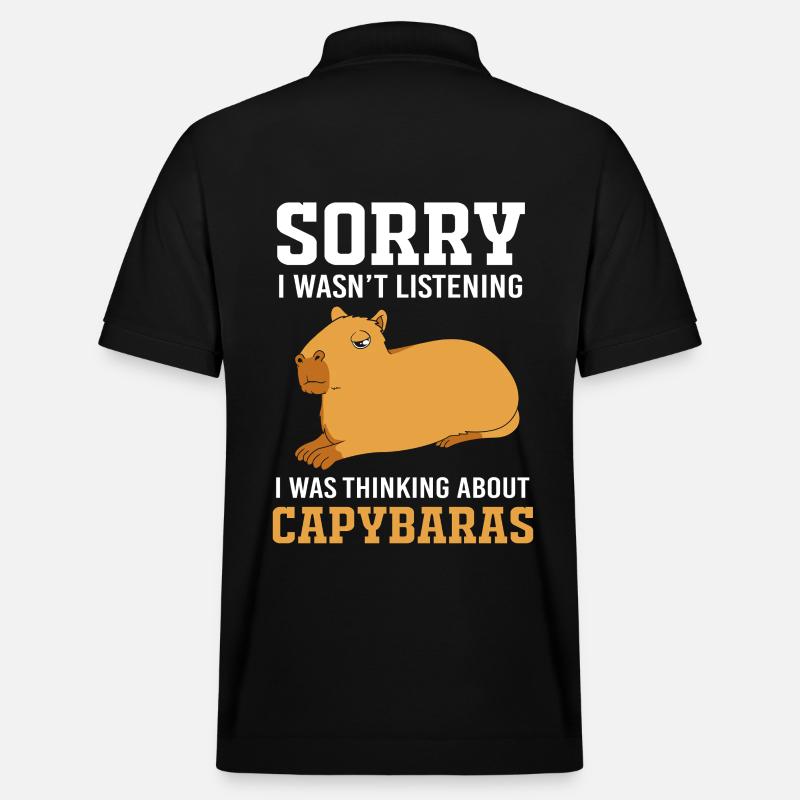 Capybara Capibara - Stanley/Stella Unisex Bio-Poloshirt PREPSTER - Schwarz