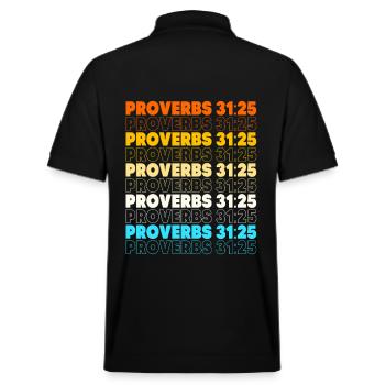 Bible Proverb Jesus Christ Bible Verse Chapter 32 - Stanley/Stella Unisex Organic Polo Shirt PREPSTER - black - Back - Andy (188cm)