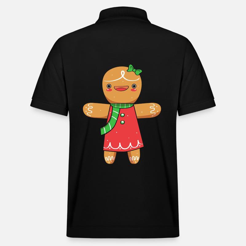 Lebkuchen Weihnachten Lebkuchenmann - Stanley/Stella Unisex Bio-Poloshirt PREPSTER - Schwarz