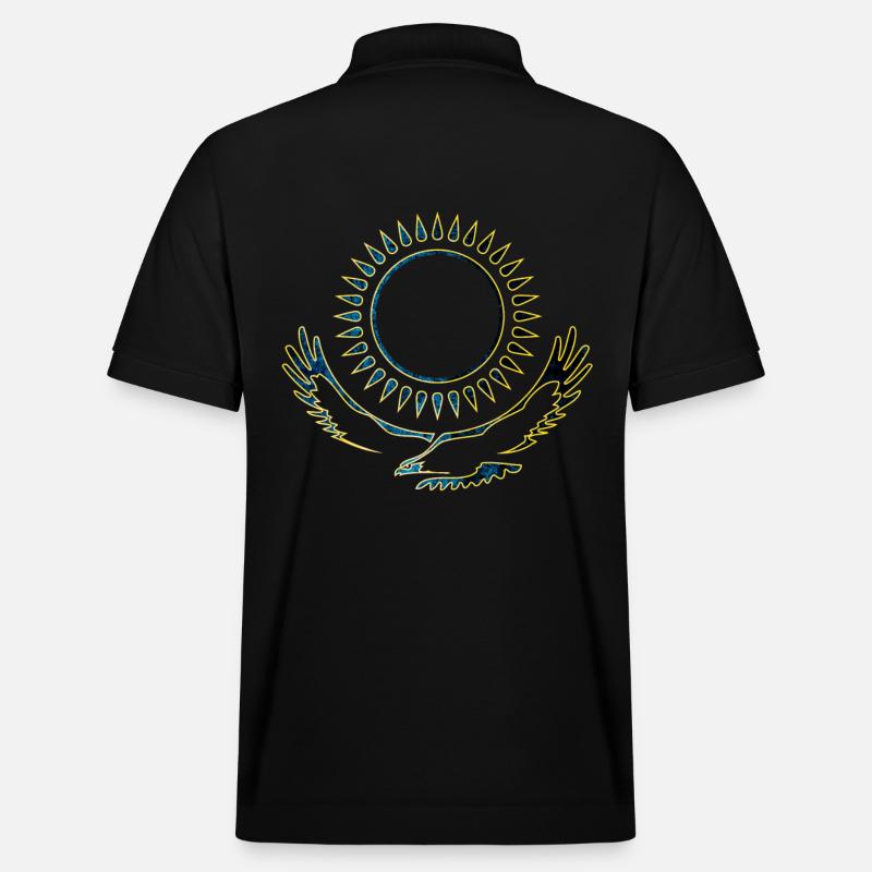 Kasachstan Adler edel - Stanley/Stella Unisex Bio-Poloshirt PREPSTER - Schwarz