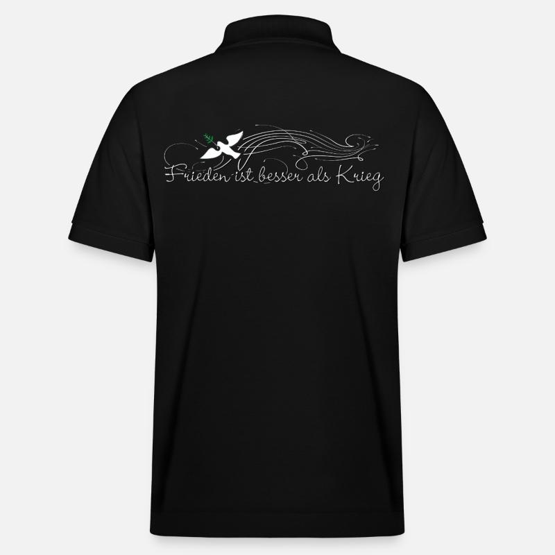 Frieden ist besser als Krieg - Stanley/Stella Unisex Bio-Poloshirt PREPSTER - Schwarz