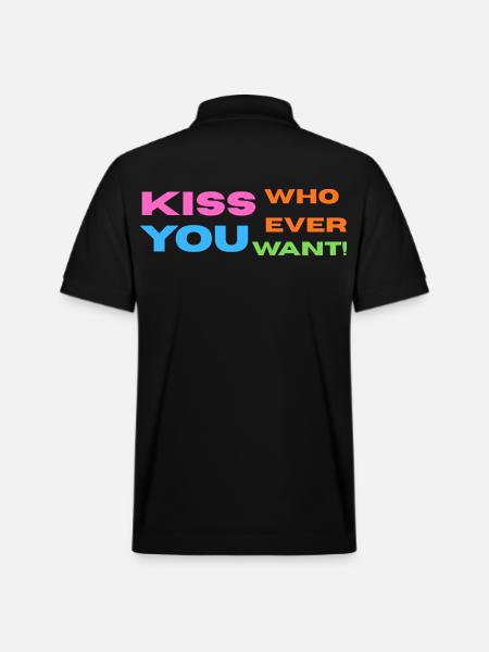 Pride / CSD / LGBTQ+ Design "Kiss" - Stanley/Stella Unisex Organic Polo Shirt PREPSTER - black