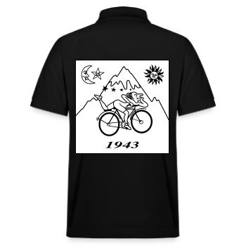 Albert Hofmann LSD 1943 Black & White - Stanley/Stella Unisex Organic Polo Shirt PREPSTER - black - Back - Andy (188cm)