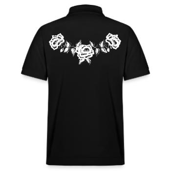 Western Rose - back vintage retro country black - Stanley/Stella Unisex Organic Polo Shirt PREPSTER - black - Back - Andy (188cm)