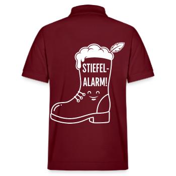 Boots Beer - Stanley/Stella Unisex Organic Polo Shirt PREPSTER - burgundy - Back - Andy (188cm)