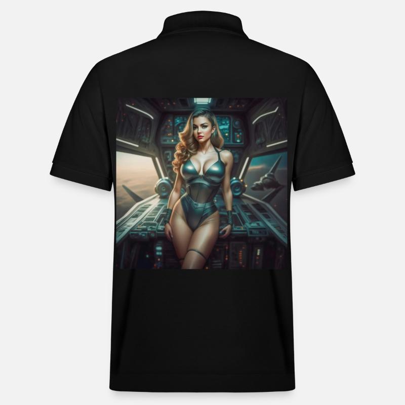 Pin-up de l’espace - Polo PREPSTER bio Stanley/Stella Unisexe - noir