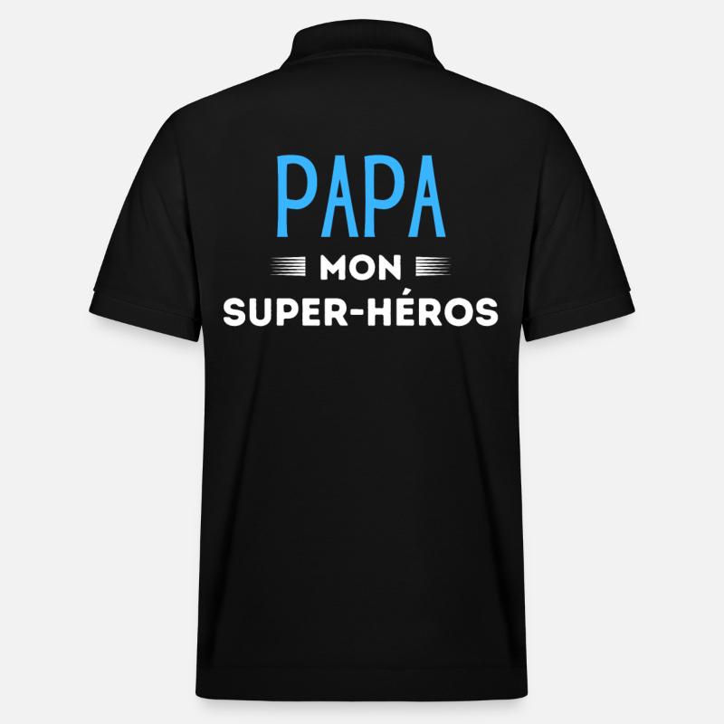 Papa mon super héros - Polo PREPSTER bio Stanley/Stella Unisexe - noir