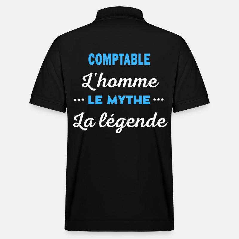 COMPTABLE homme mythe légende - Polo PREPSTER bio Stanley/Stella Unisexe - noir