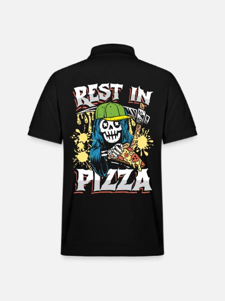 Rest in pizza - Stanley/Stella Unisex Organic Polo Shirt PREPSTER - black